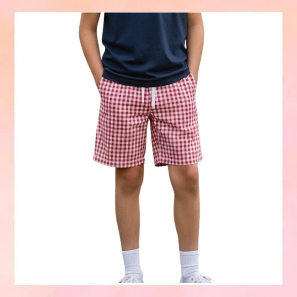 Belk Kids Red Gingham Pull-On Shorts - Size L